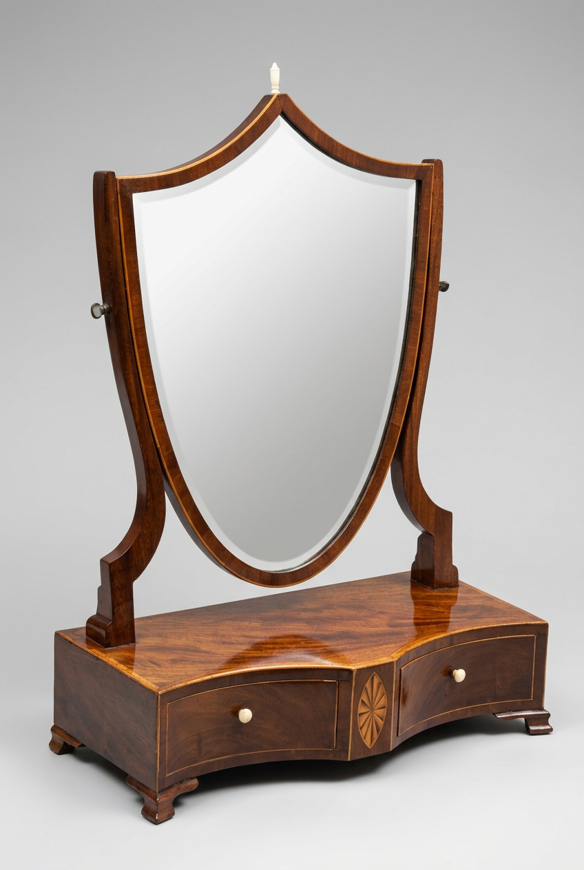 A Georgian mahogany serpentine shaped Dressing Table Mirror - SOLD