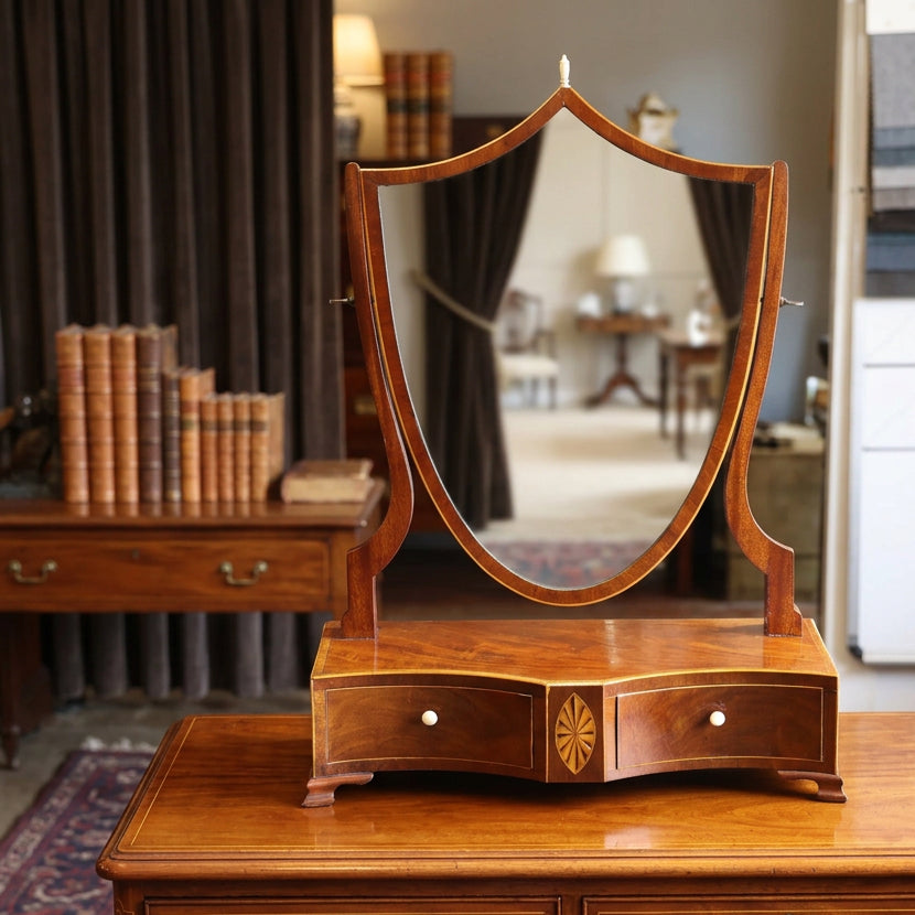 A Georgian mahogany serpentine shaped Dressing Table Mirror - SOLD