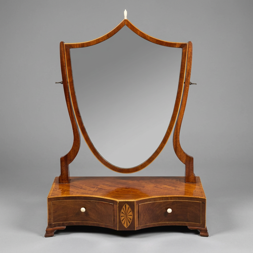 A Georgian mahogany serpentine shaped Dressing Table Mirror - SOLD