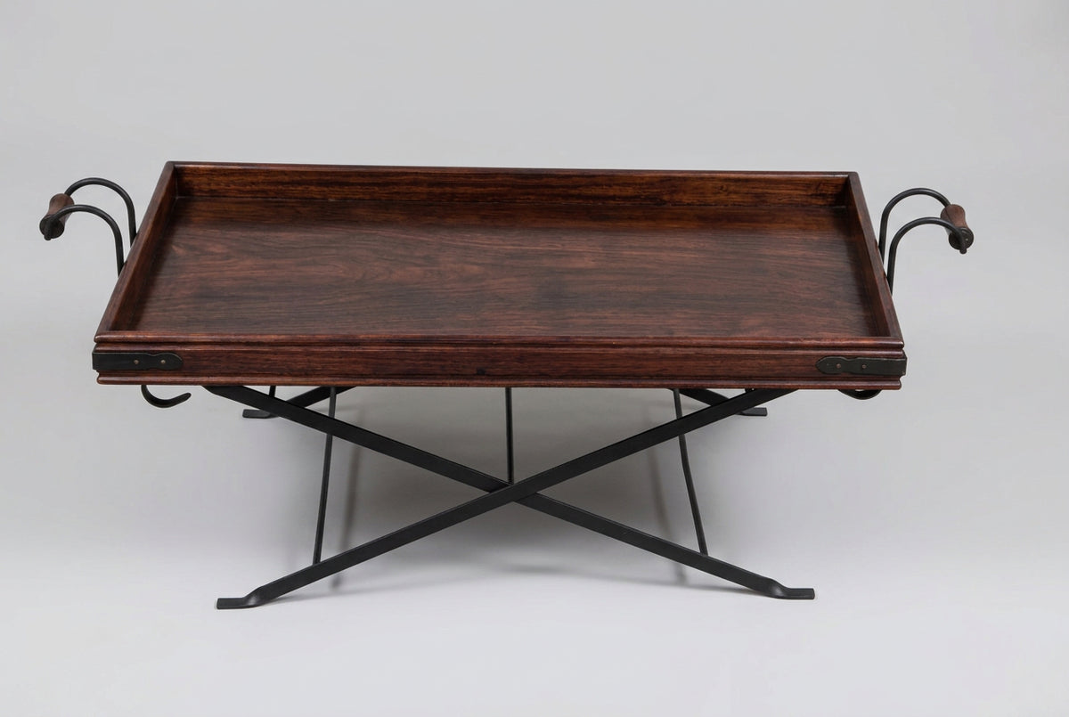 Contemporary mahogany metal based Coffee/Centre Table