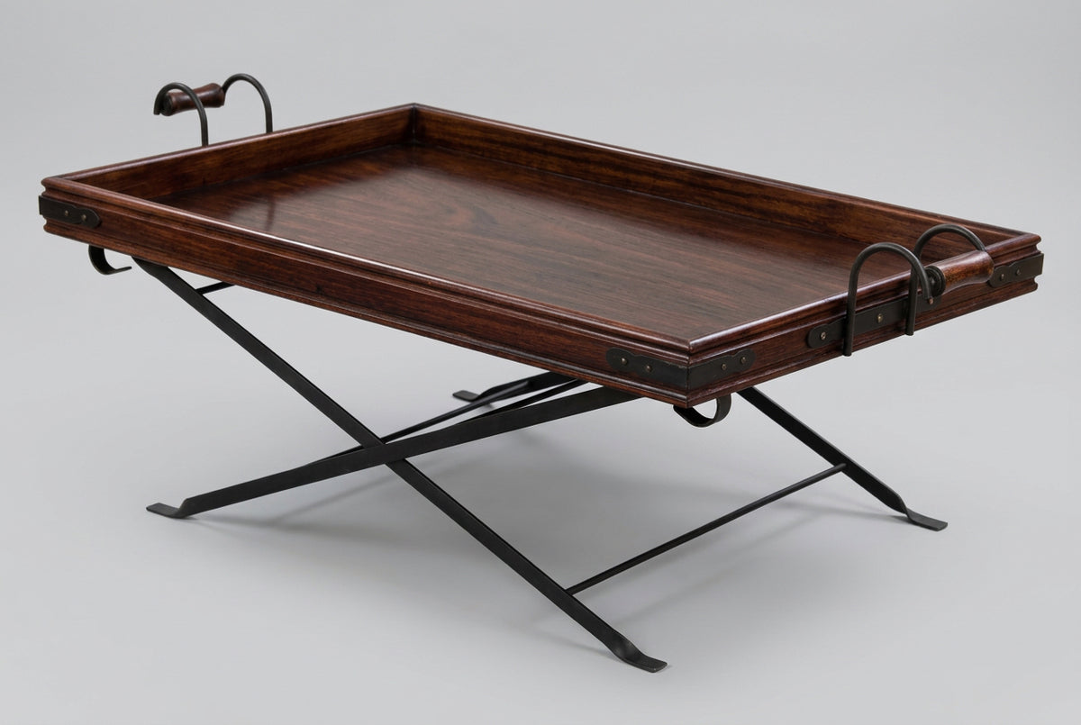 Contemporary mahogany metal based Coffee/Centre Table