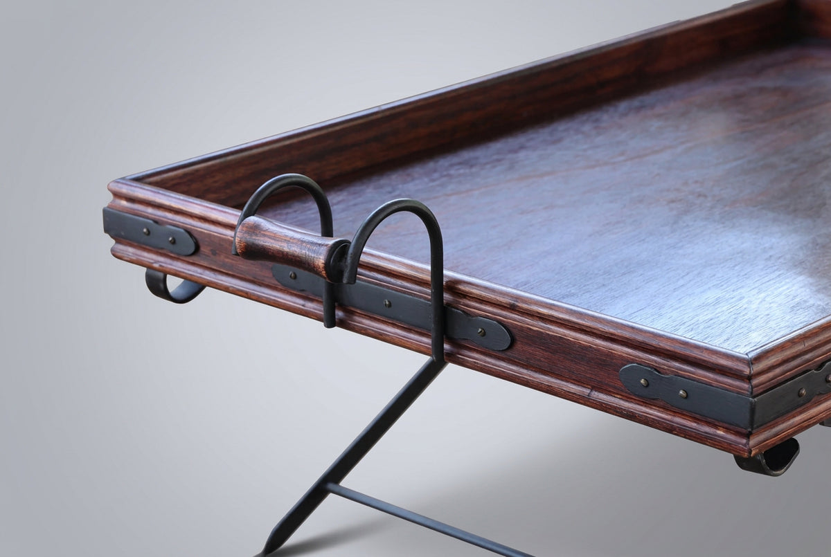 Contemporary mahogany metal based Coffee/Centre Table