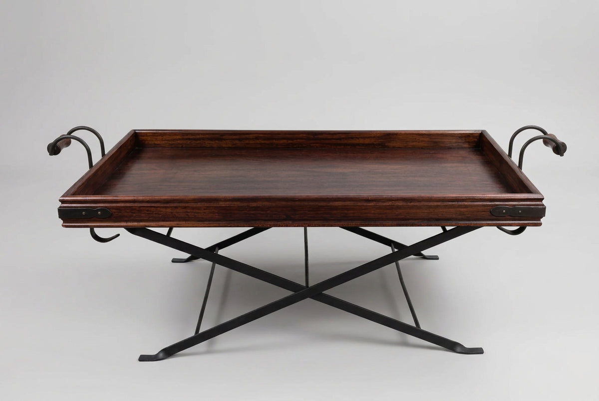 Contemporary mahogany metal based Coffee/Centre Table