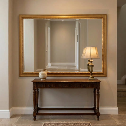 Large gilt framed bevelled Mirror