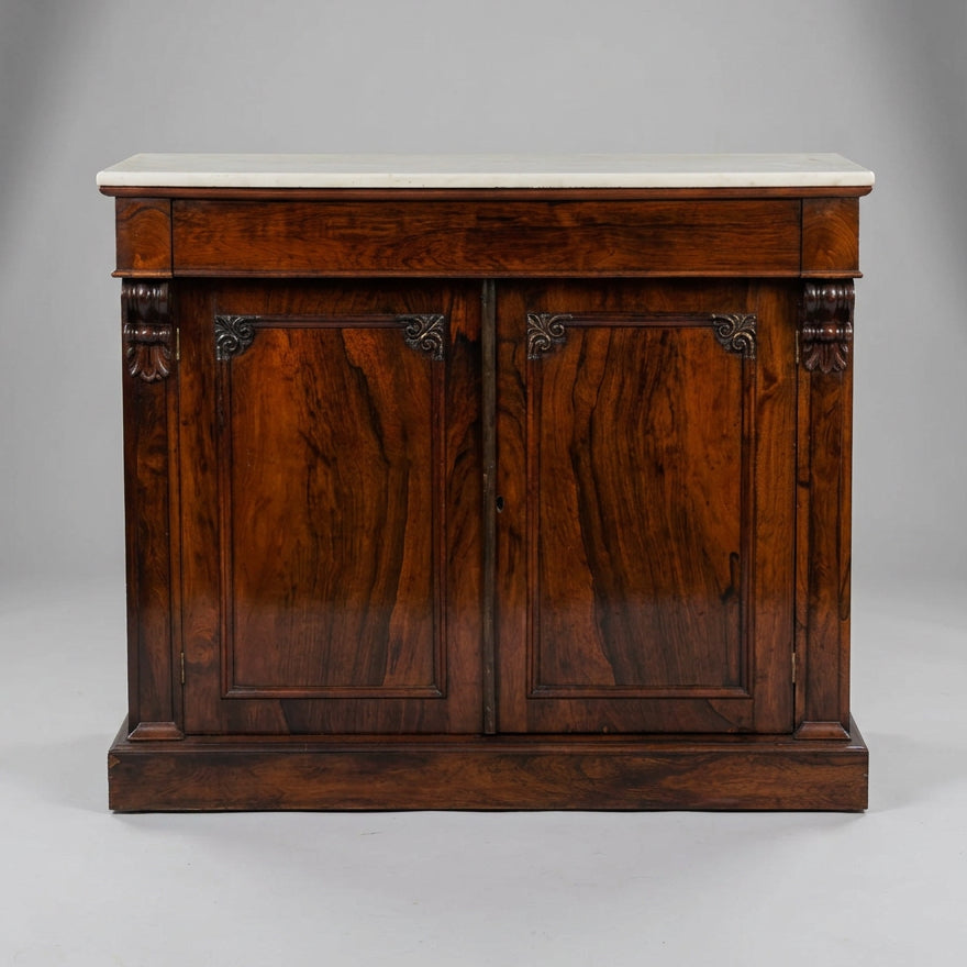Victorian rosewood marble topped Side Cabinet
