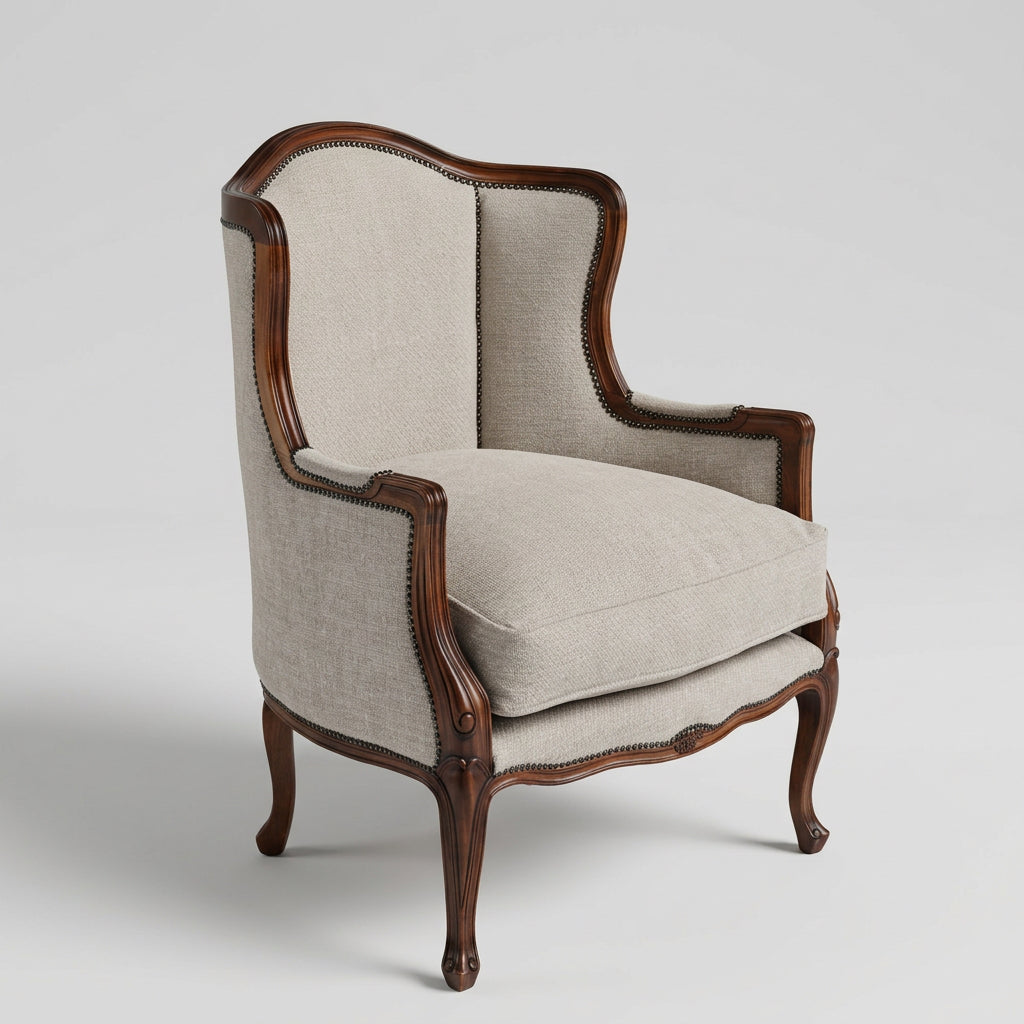 Stunning pair of Griffiths & Griffiths French Louis XV style wingback Bergères