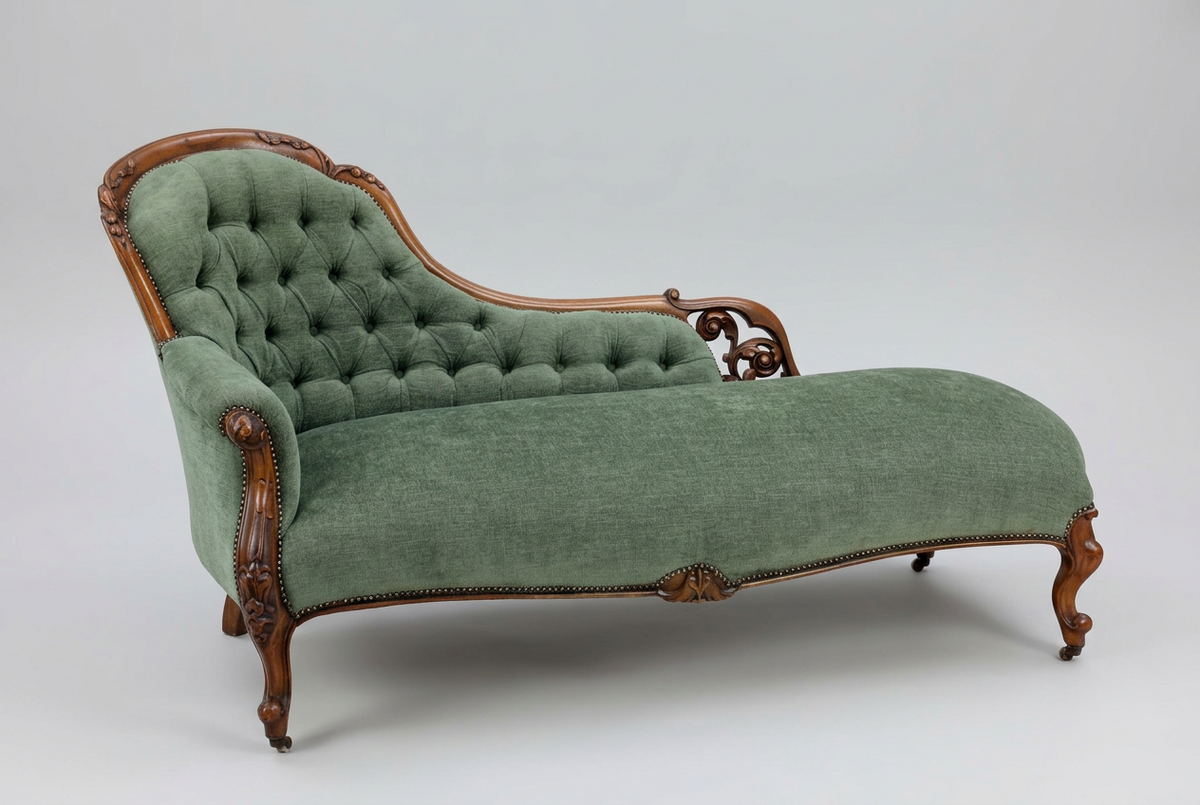 Victorian walnut Chaise Longue