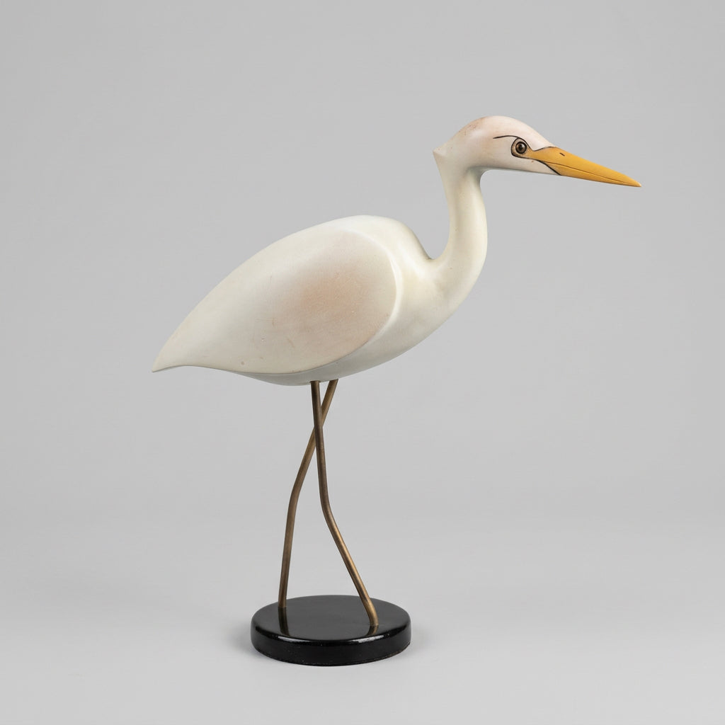 Feathers Gallery - hand painted and carved Egret. Limited edition 1102/2000 - SOLD