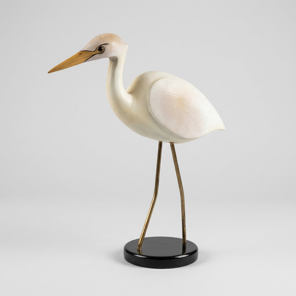 Feathers Gallery - hand painted and carved Egret. Limited edition 1102/2000 - SOLD