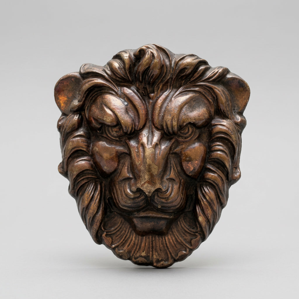 Bronzed Cast Iron Wall mounted lion Head Sculpture