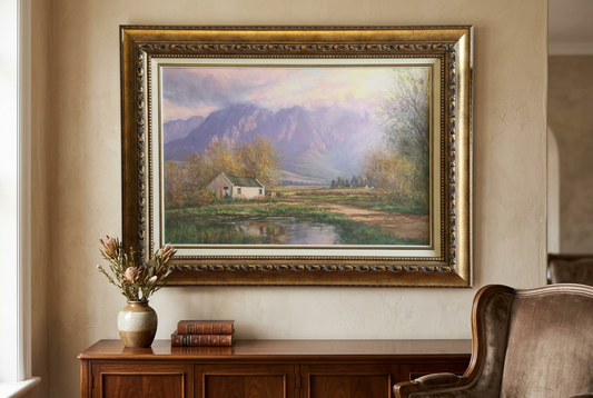 Casey van der Leek (South Africa), Cape Landscape with cottage, oil on canvas