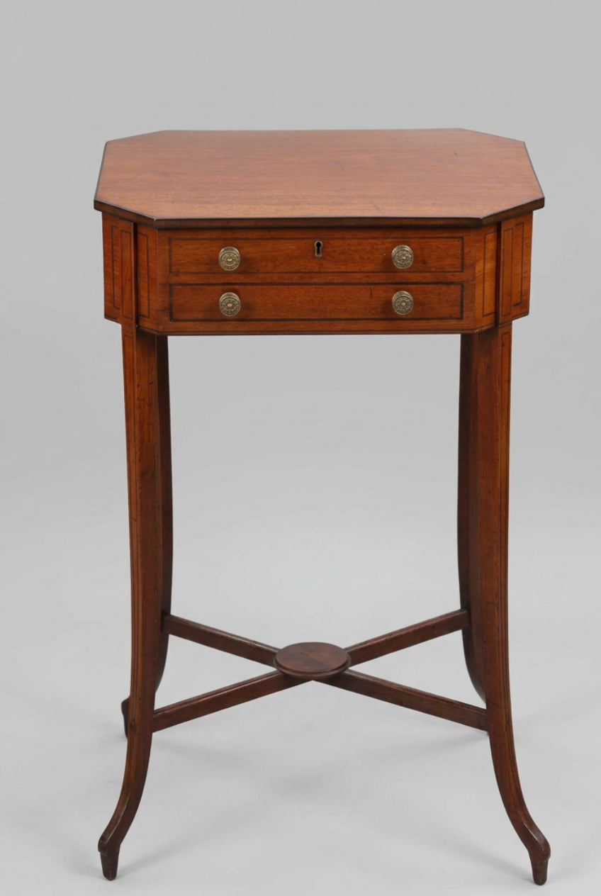 Elegant Edwardian mahogany octagonal Work Table
