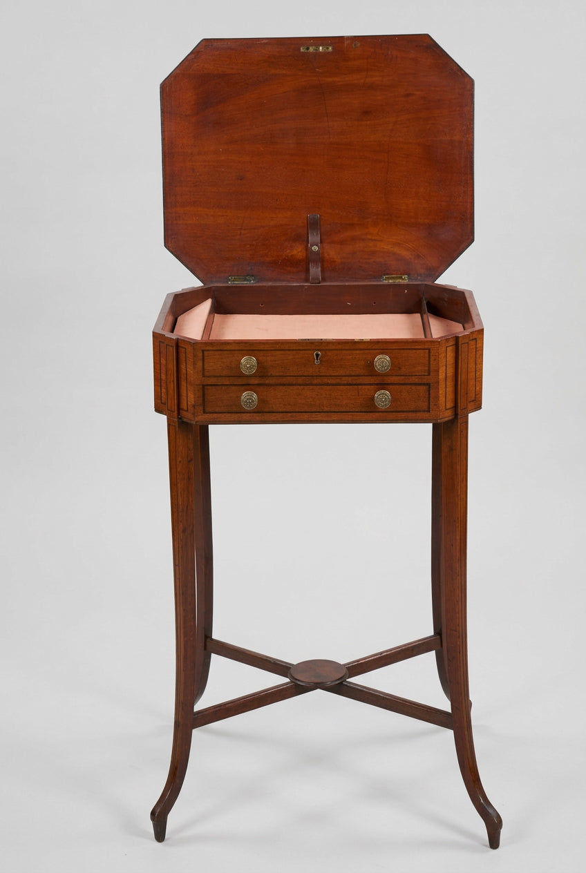 Elegant Edwardian mahogany octagonal Work Table