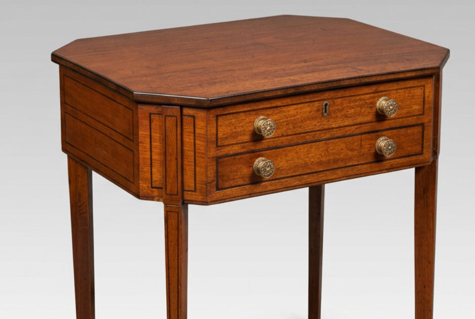 Elegant Edwardian mahogany octagonal Work Table