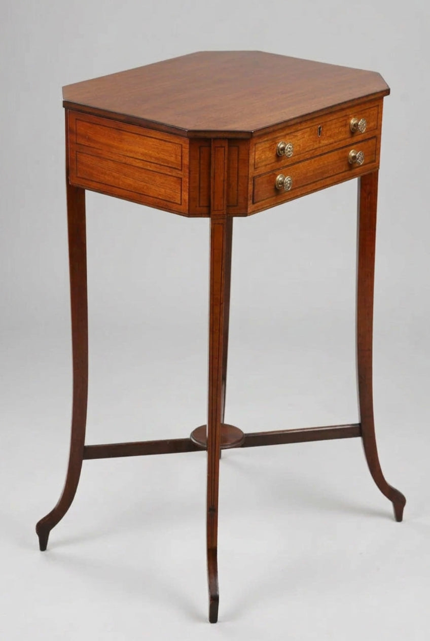 Elegant Edwardian mahogany octagonal Work Table
