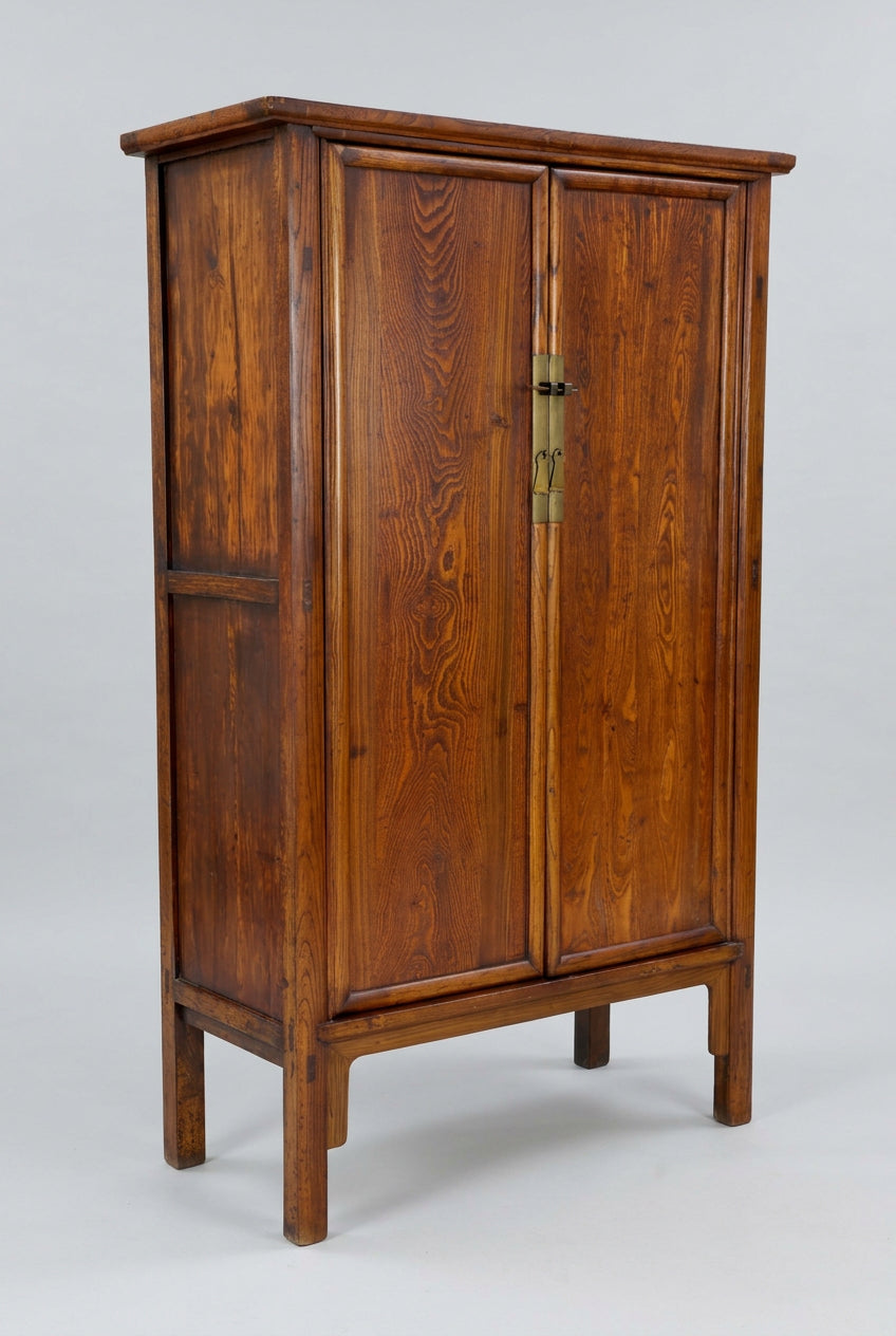 Pair of Chinese Elm Wood Cupboards/Cabinets