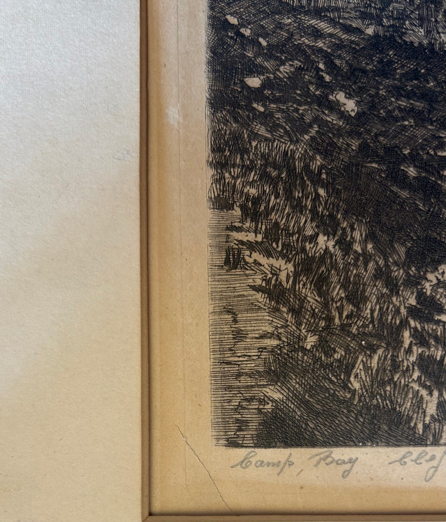 Tinus DE JONGH - Etching - Titled: Camps Bay, Clifton on Sea