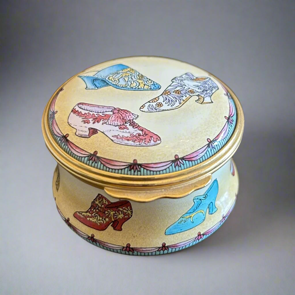 Halcyon Days Enamels Miniature Pill Box - Fashion History Through the Decades