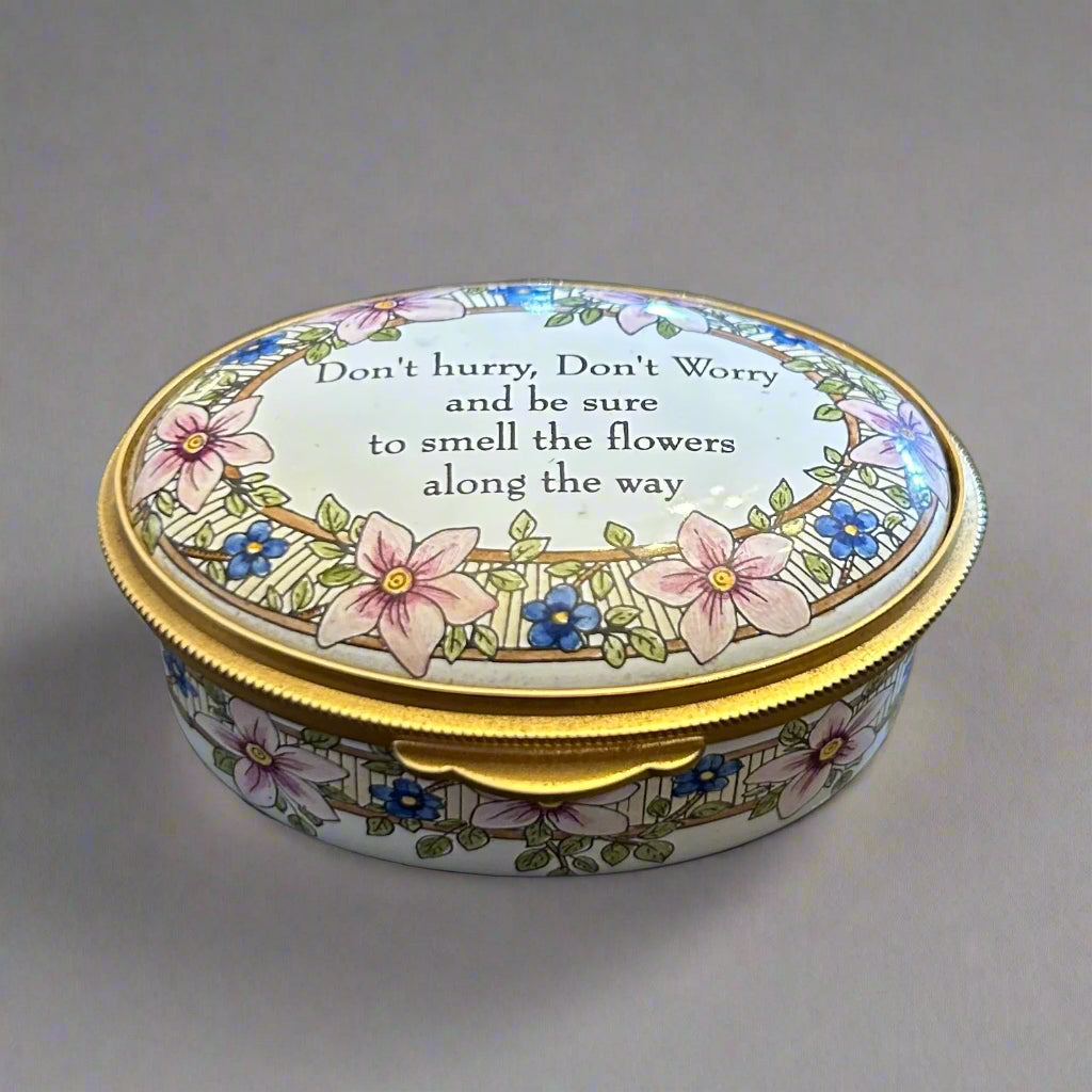 Staffordshire Enamels hand painted Trinket box