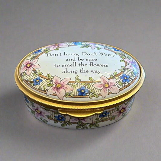 Staffordshire Enamels hand painted Trinket box