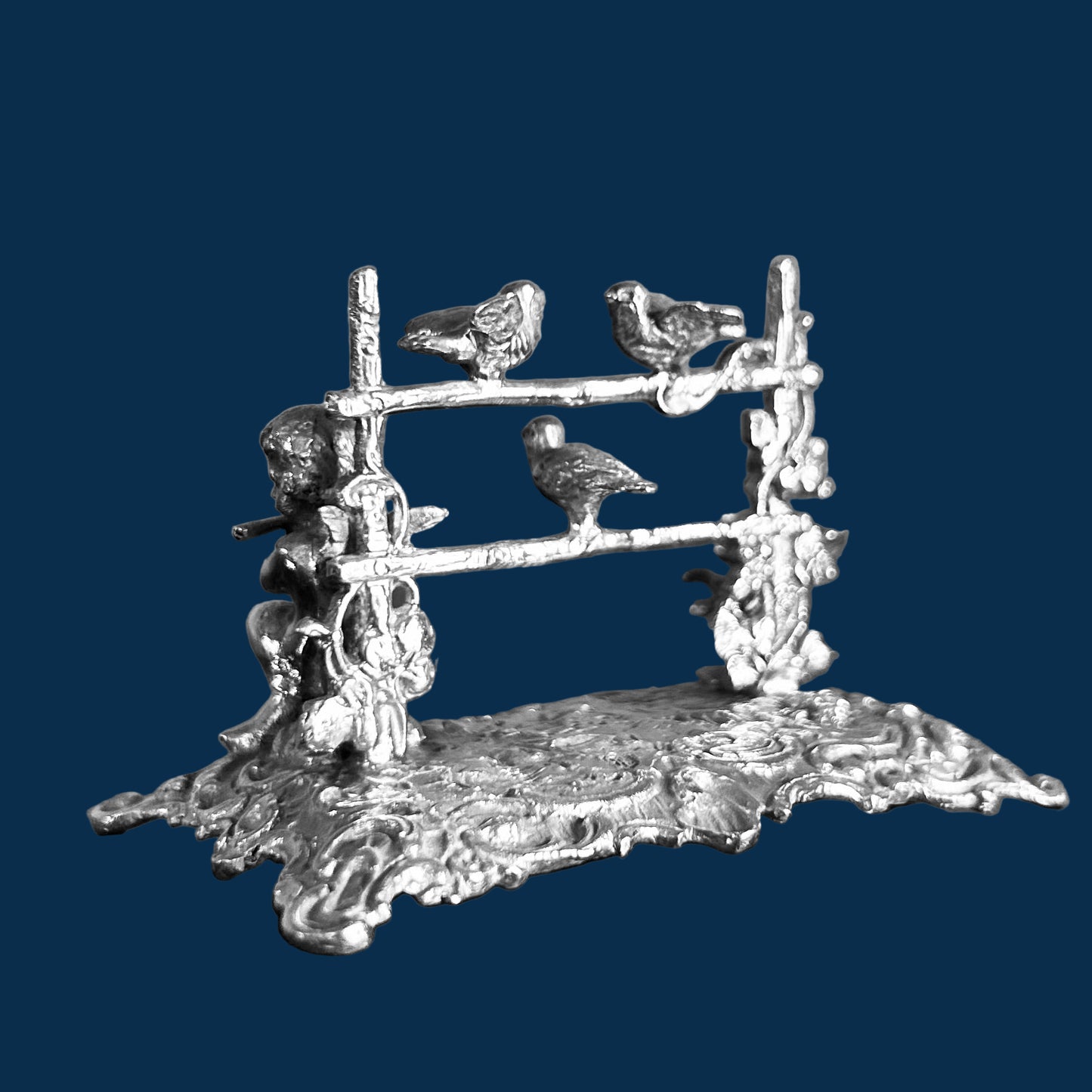 19th Century silver Miniature - Cupid playing the flute