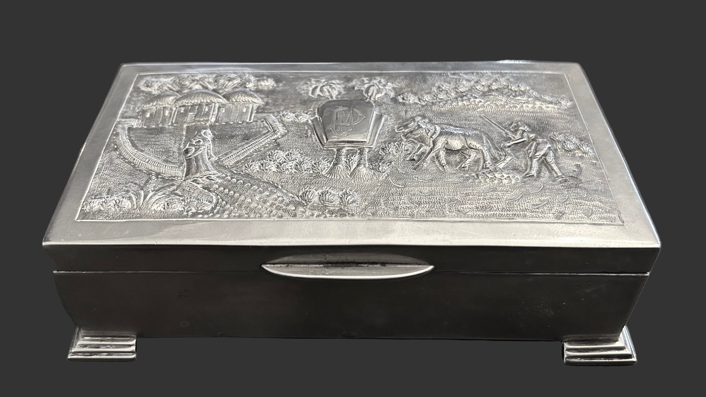 Mid 20th Century Indian Silver Cigarette Box