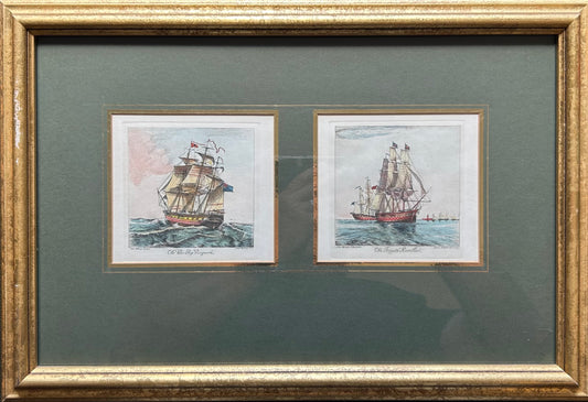 Pair of beautifully framed Maritime block Prints