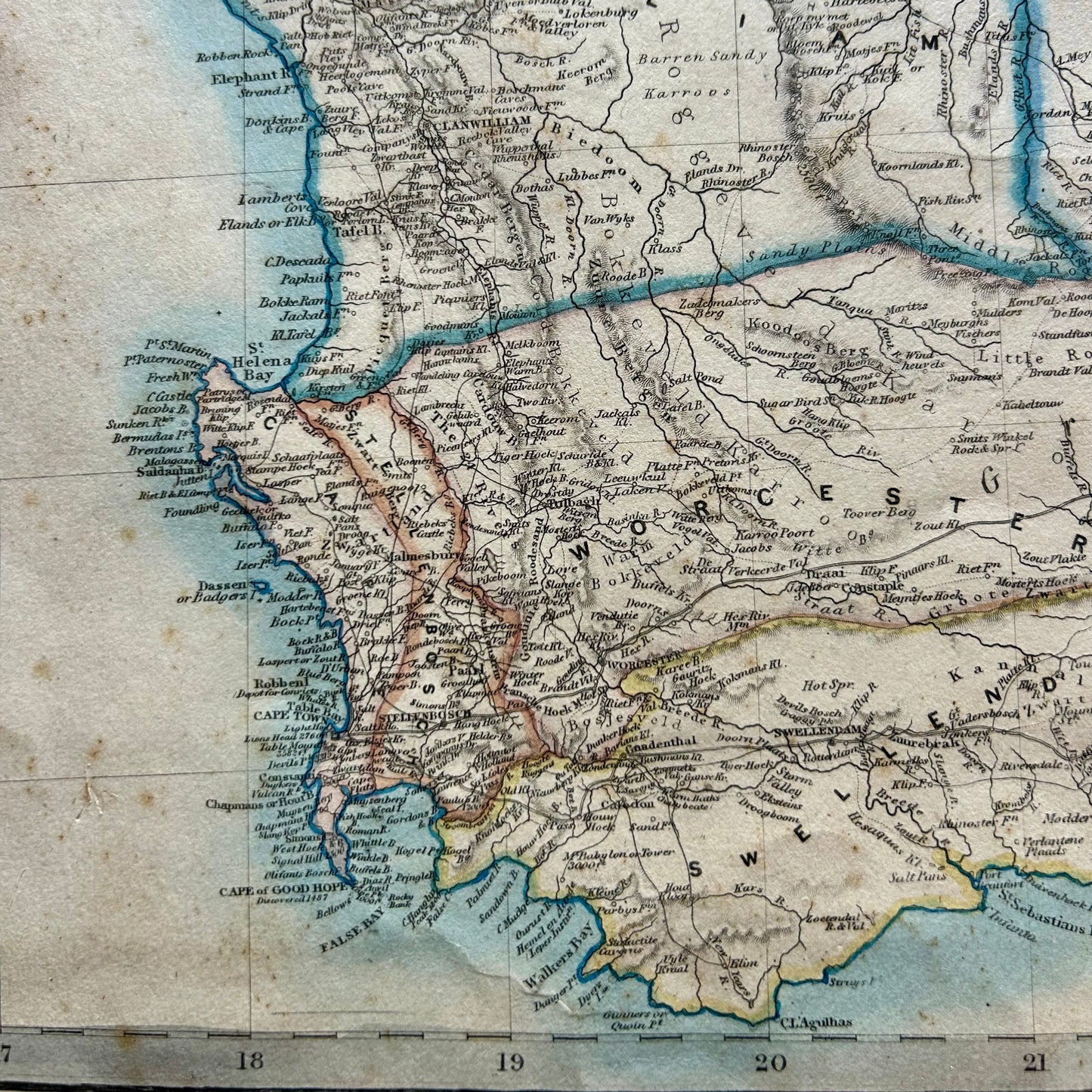 Large Mid 19th Century Map of South Africa - James Wyld , Circa 1850