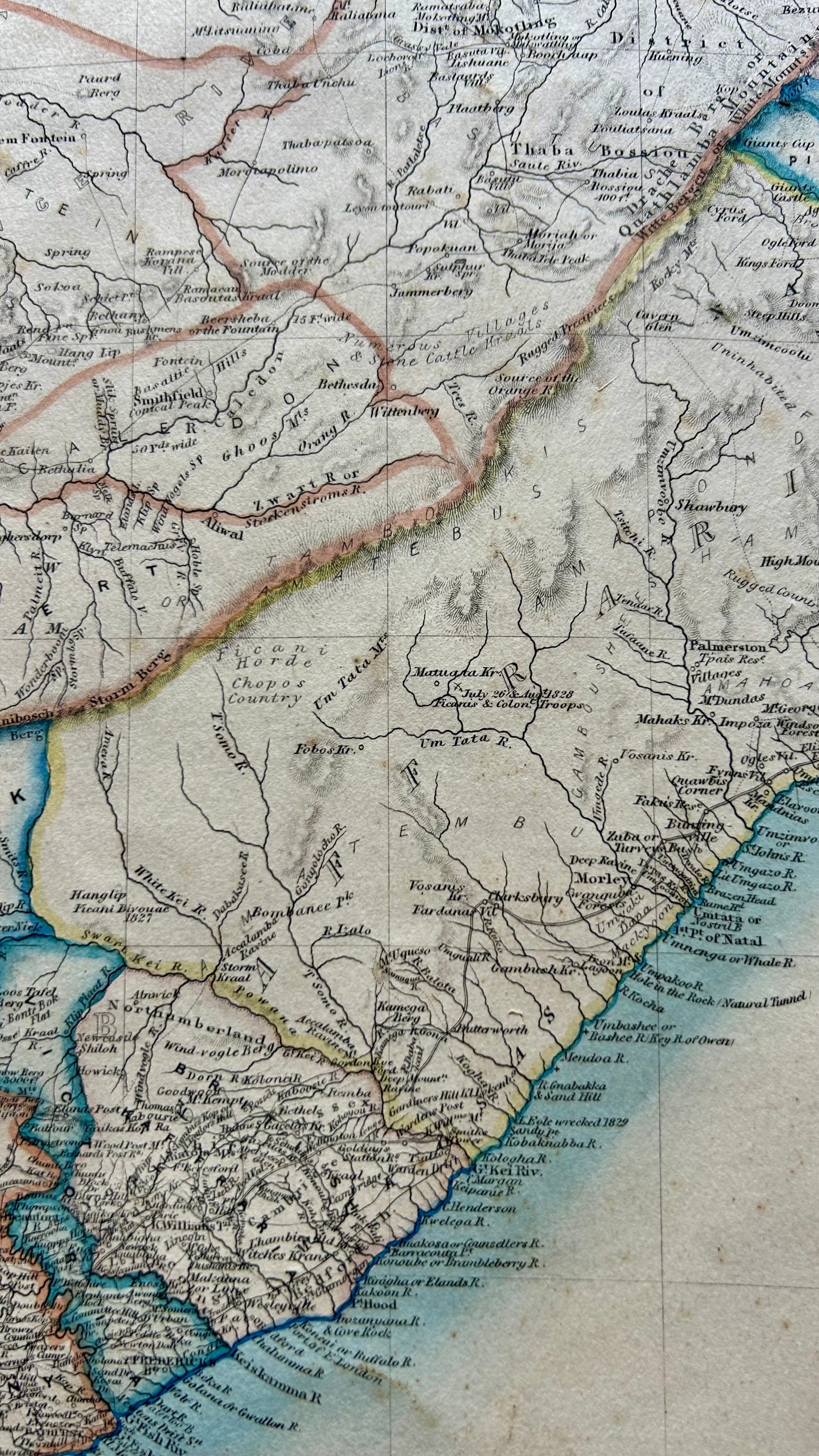 Large Mid 19th Century Map of South Africa - James Wyld , Circa 1850