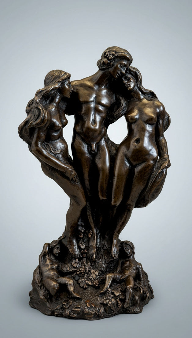 Giovanni SCHOEMAN (1940-1980) - Bronze of two maidens and young man