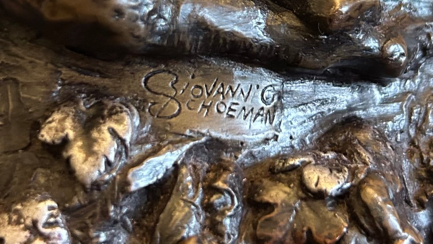 Giovanni SCHOEMAN (1940-1980) - Bronze of two maidens and young man