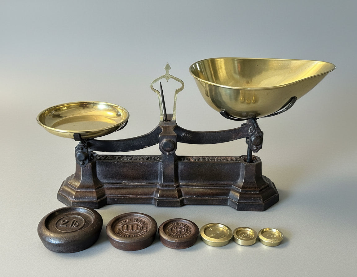 Vintage W&T Avery Cast iron and Brass Balance Scale