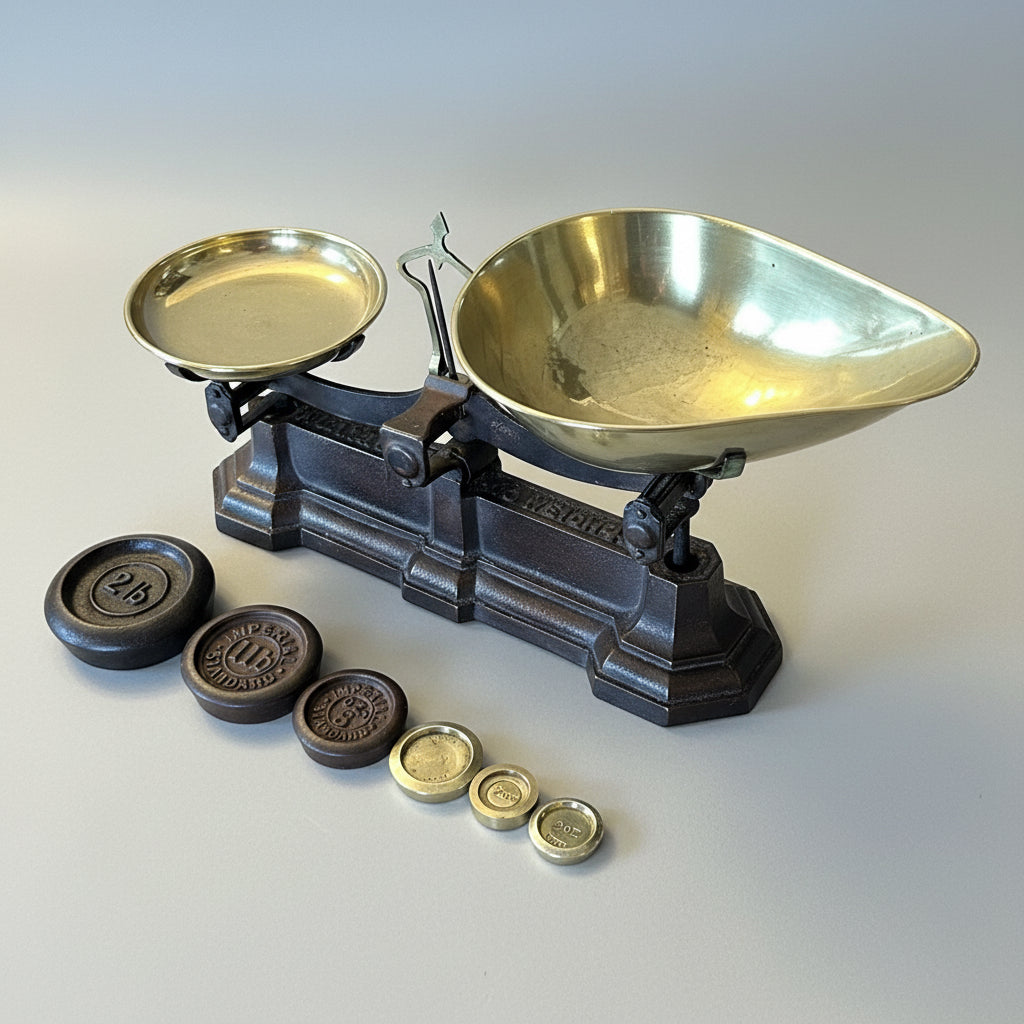 Vintage W&T Avery Cast iron and Brass Balance Scale