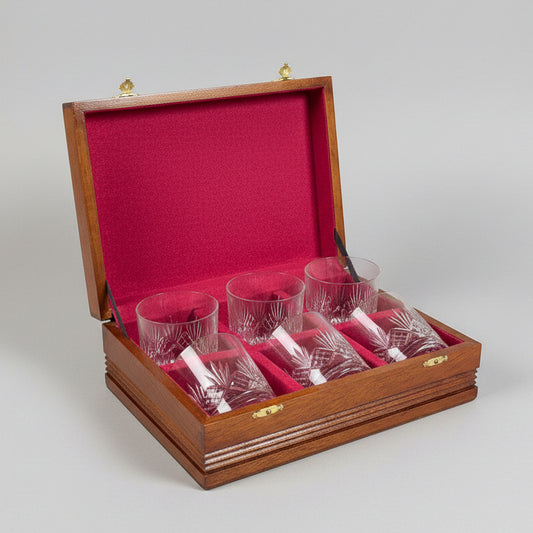 Cased set of six Somerset Crystal Whiskey Tumblers