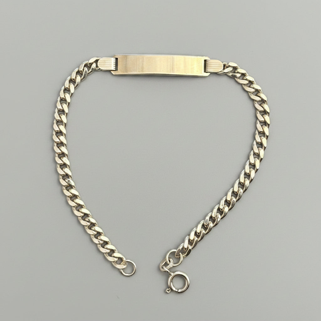 Italian 9 carat Gold ID Bracelet - 20cm, stamped and tested