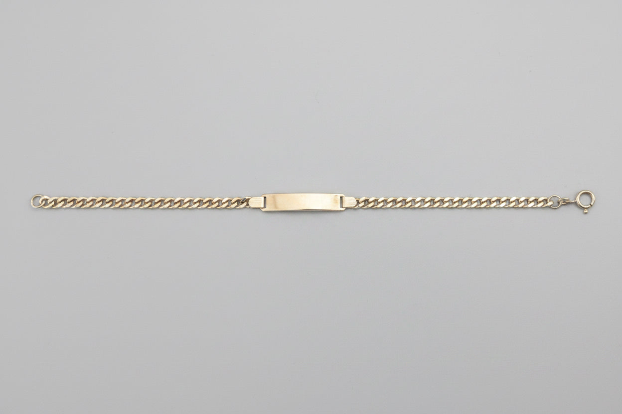 Italian 9 carat Gold ID Bracelet - 20cm, stamped and tested