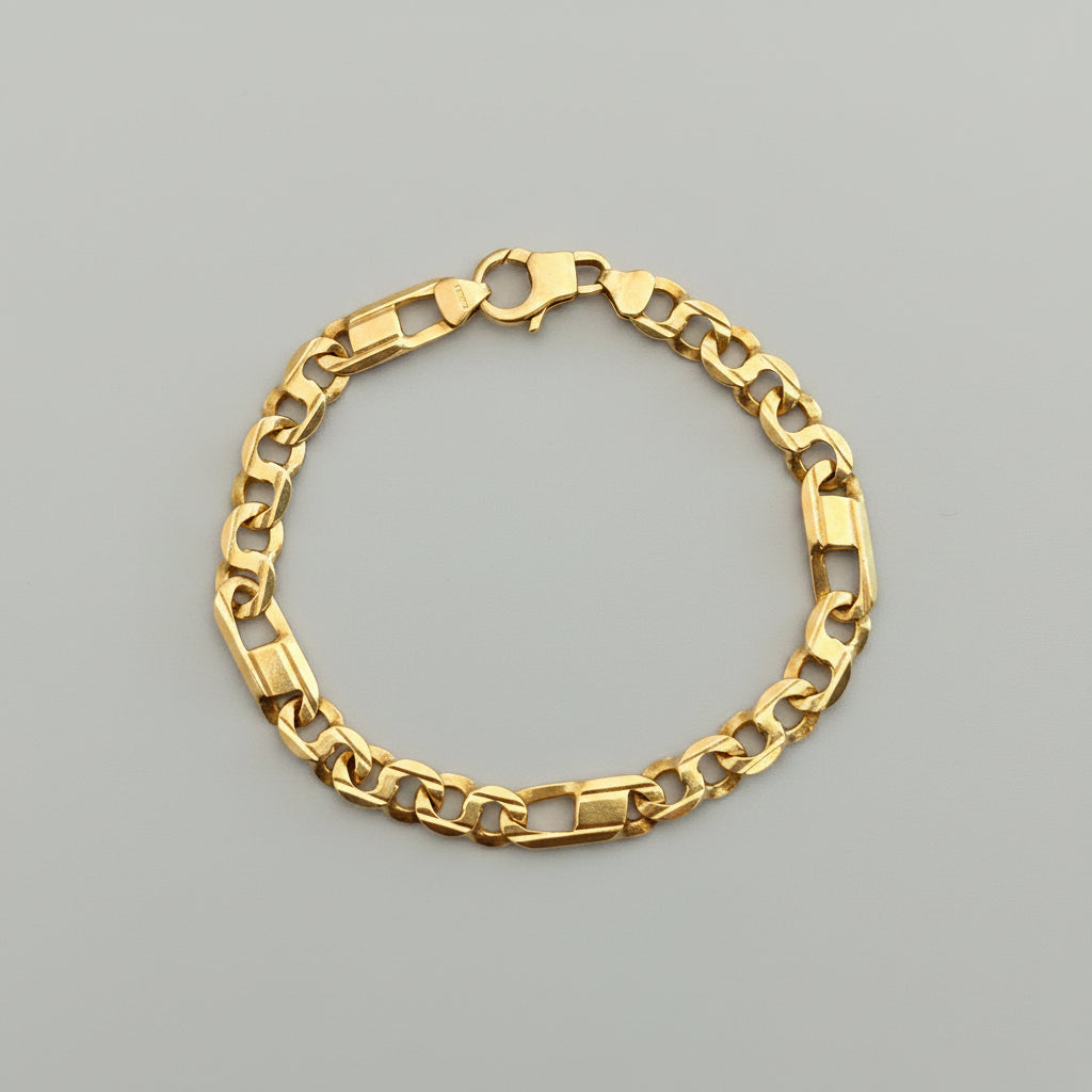 9 Carat Gold Bracelet, stamped 375 and tested, length 20,5cm