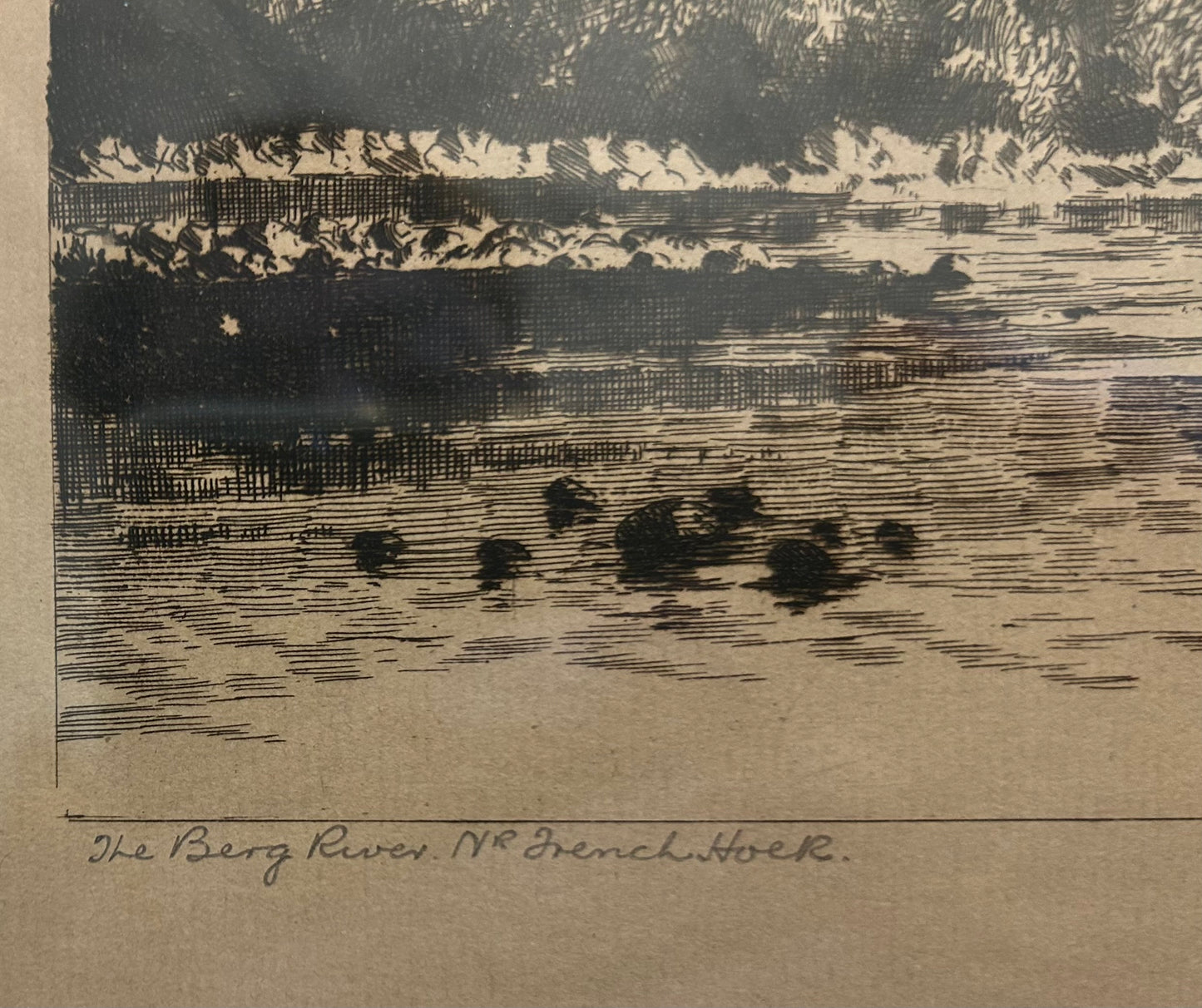 Tinus de Jongh - signed original Etching "The Berg river nr French Hoek" SOLD