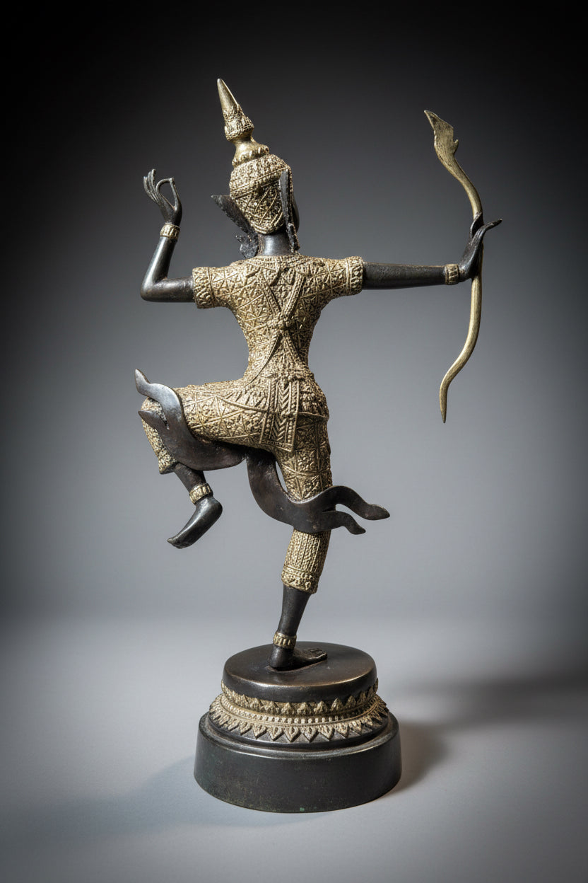 Vintage Thai bronze figurine of Prince Rama