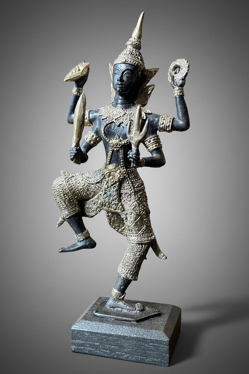Vintage Thai bronze figurine of Shiva Nataraja.