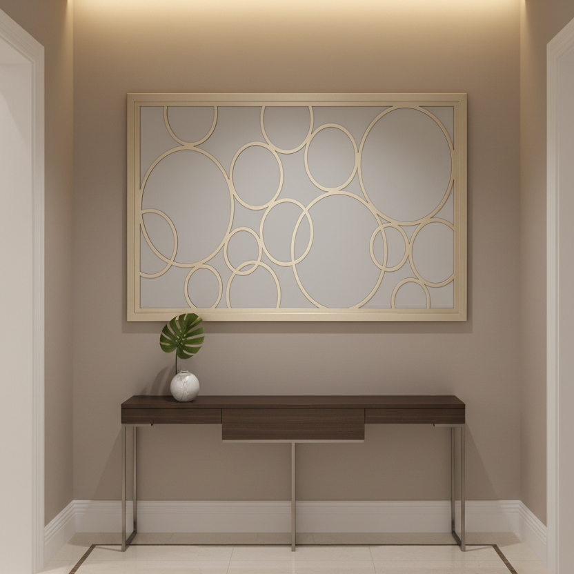 Contemporary Design silver framed Mirror