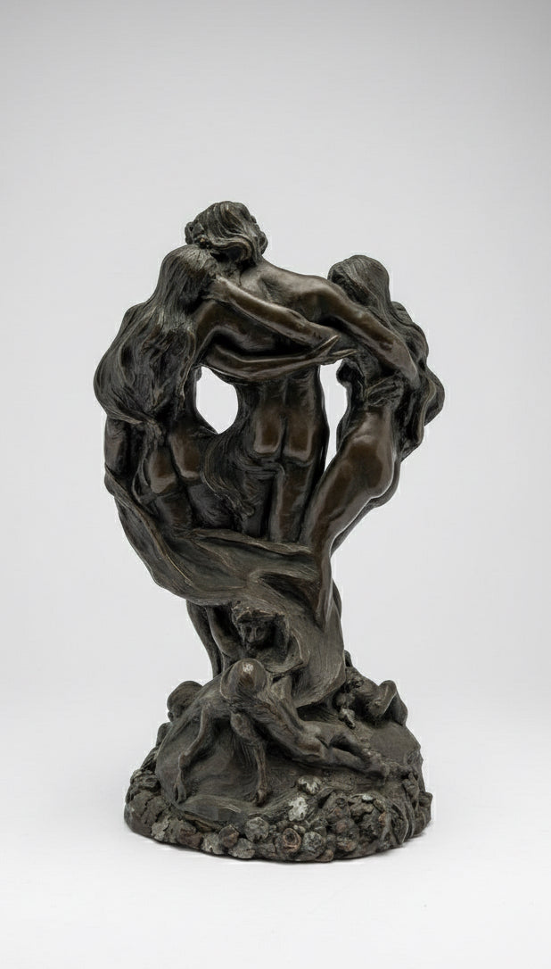Giovanni SCHOEMAN (1940-1980) - Bronze of two maidens and young man