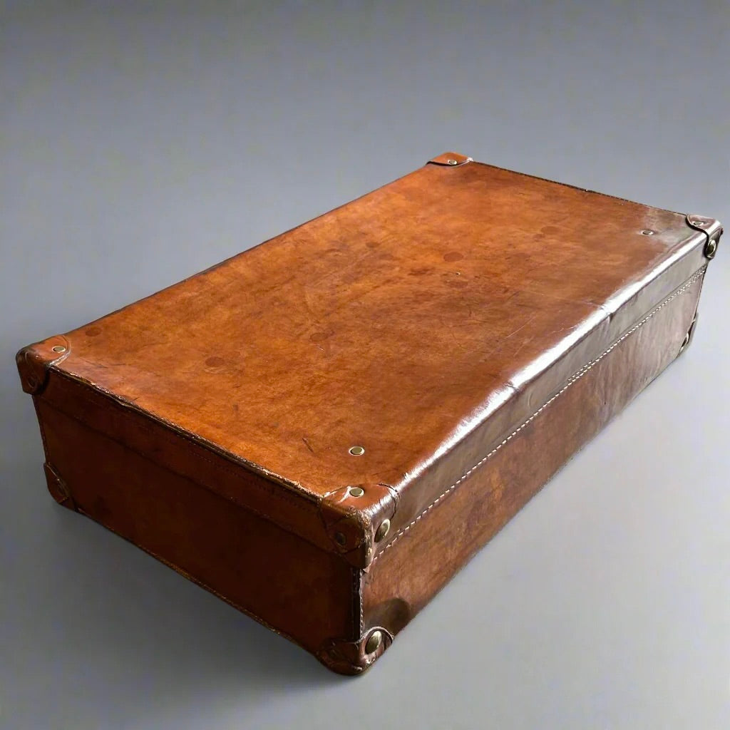 Antique Leather Travel Gentleman's Suitcase