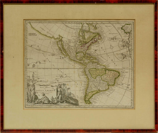 Orbis Sive Totius Americae cum Adiacentibus - MAP OF AMERICA - Christoph Weigel (1654 - 1725)