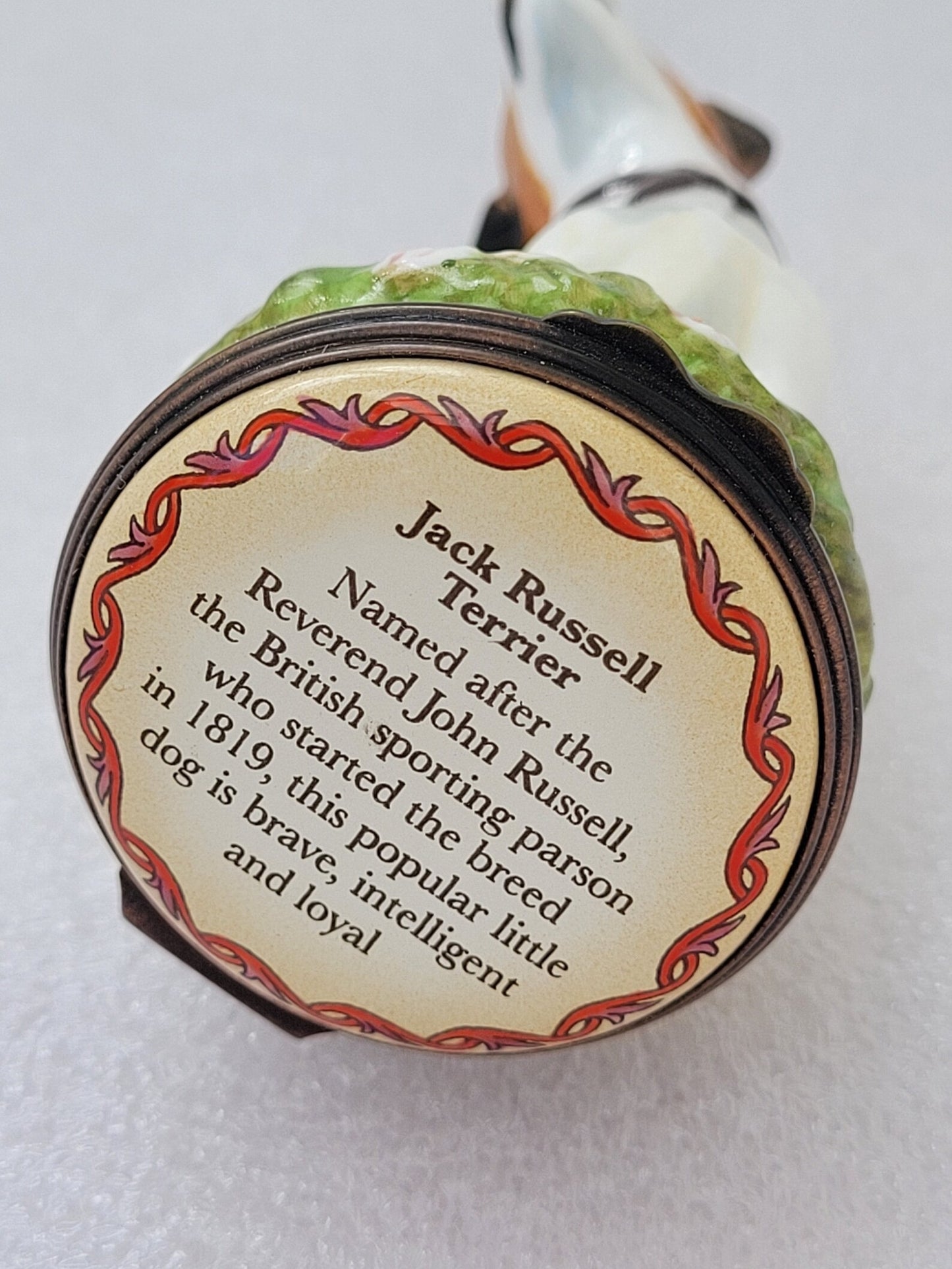 Cased Halcyon Days Jack Russell Dog Bonbonniere