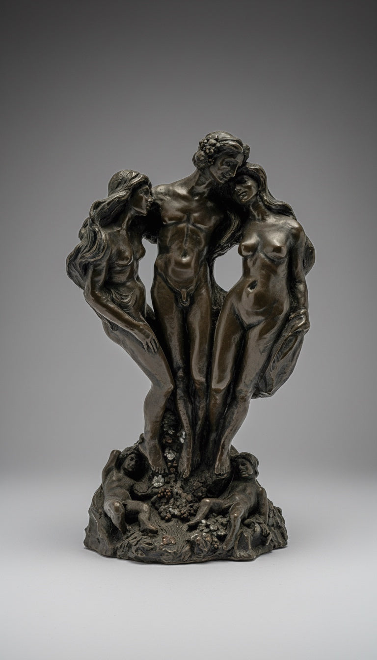 Giovanni SCHOEMAN (1940-1980) - Bronze of two maidens and young man