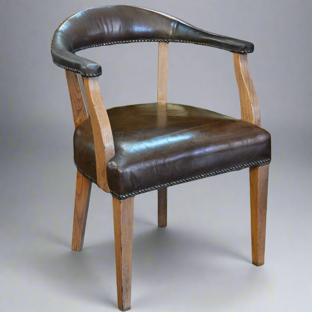 Contemporary oak and leather Chairs,