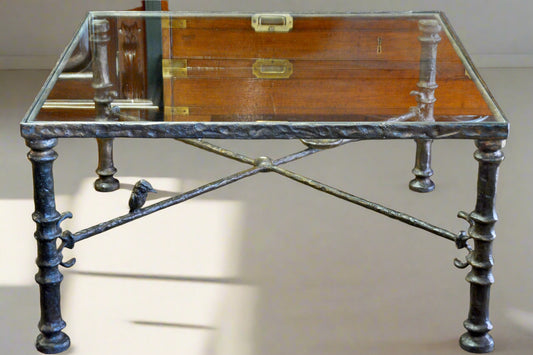 A square solid bronze Trevor Opperman Table in the style of Diego Giacometti