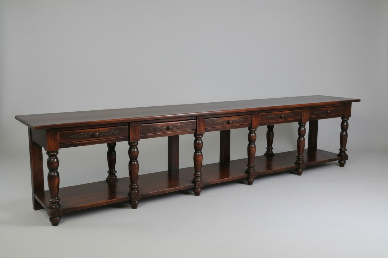 An exceptionally long G2 (Greg Grant) mahogany Server/Console Table